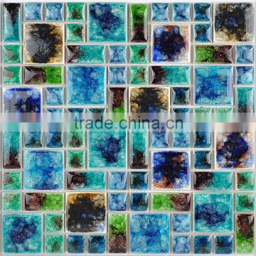 Ice Crack Colorful Blue Ceramic Mosaic Tile