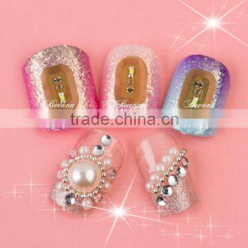 New arrival hotsales plastic chip NFC nail sticker with white,red,blue LED light, wholesale price NFC nail sticker