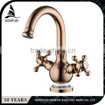 All-season performance bathroom gold/rose gold basin faucet