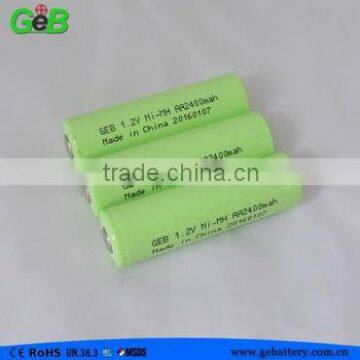 2016 GEB 1.2V 2400mah AA NI-MH Rechargeable Battery Shenzhen Factory