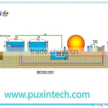 China Puxin Low Cost Midium and Large Size Biogas Plant for 50-2000 Cubic Meter a Day Biogas Production