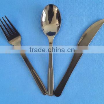 black colour aviation tableware disposable plastic cutlery