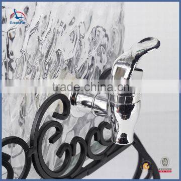 Best Selling Clear Juice Glass Jar Square Glass Water Dispenser Tap Jar With Water Faucet photo-3