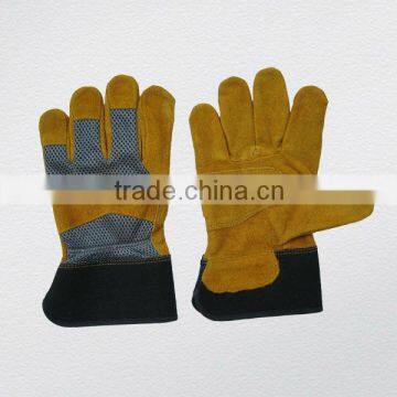 Cow Split Leather Mesh Back Glove with Reinforcement on Palm