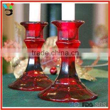 stemmed carving red glass votive candle holder