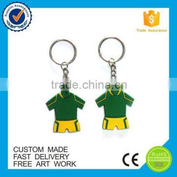 Manufacturer China soft pvc football mini T-shirt keychain