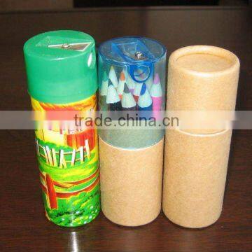 half size color pencil paper tube/tin tube