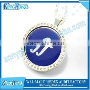 Ladies fashion crystal golf necklace with customized ball marker