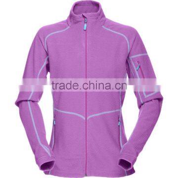 high collar breathable warm fleece jacket for women