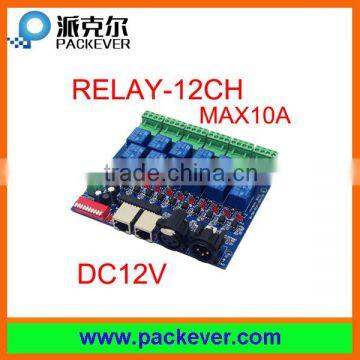 DC 12V 10A 12 channels DMX512 relay, 12CH DMX relay switch