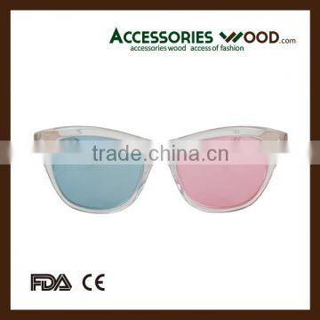 2016 hot sale wood sunglasses with double color lenses and acetate arms in high quality