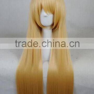 CostumeLong Blond Straight Silk Wave Wig N364
