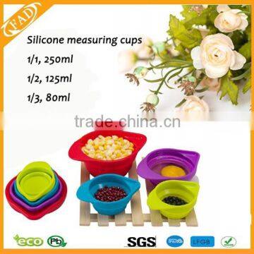 Space Saving FDA Standard Collapsible Silicone Measuring Cup Set