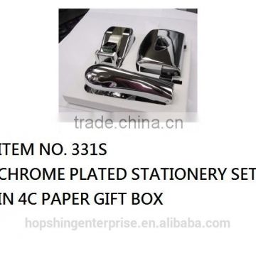 3 pieces chrome plated stationery set