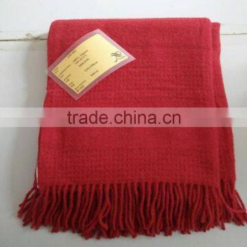 Warm Soft Pluffy Alpaca Blended Plaid Throw photo-3
