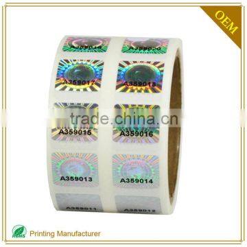 Customized 10ML Hologram Clothing Vial Label Roll Labels Factory