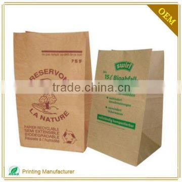 LOGO Customized Flat Bottom Kraft Paper Food Bag For Bread Manufacturer