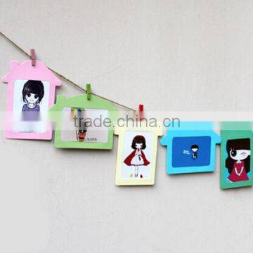DIY Suspension Type Paper Frame Photo Wall With Hemp And Rope Clip-Set of 6 Pcs photo-3