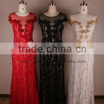 Open Back Lace Wedding Dress Spaghetti Strap Red Lace Evening Dress Lace Wedding Dress Patterns photo-4