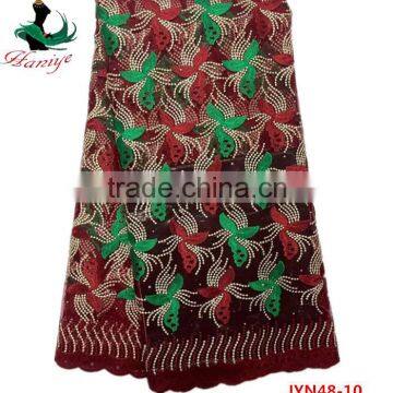 New Arrival French Net Lace Fabric, African Tulle Lace Fabric With Stones JYN48 photo-6