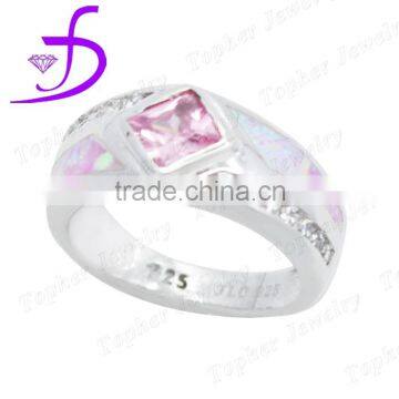 china suppiler rings wholesale 925 silver pink opl ring with stone simple ring