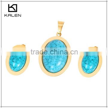 Wholesale high quality fashionable gold plated women jewelry set 14g