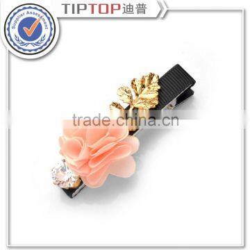 Popular hand-making hair accessory DUCK CLIP with fresh colors five lobus apicalis flowers for Girls