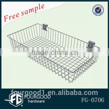 Metal wire basket widely use slatwall for supermarket display