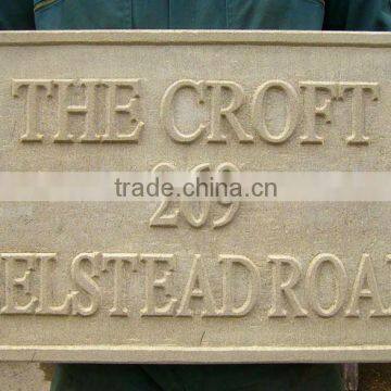 decorative stone design modern door name and number plate