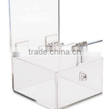 Source One Premium Clear Acrylic Display Donation Box - Ballot Box - Ticket Box - Suggestion Box - Locking Box (H-239) photo-3