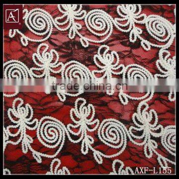 2013 Fahion Ribbon Embroidery Fabric on Lace