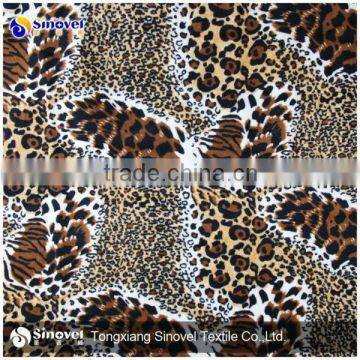 Polyester Animal skin print velboa textile fabric