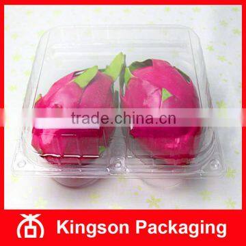 2 compartment PET Clear Plastic Container for Pitaya Dragon Fruit