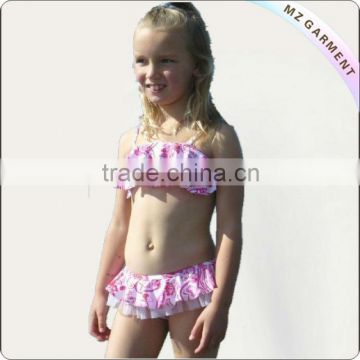 Frills top and bottom kid bikini