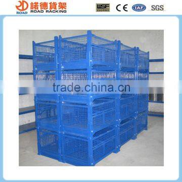 Foldabale and stackable heavy duty wire mesh industrial container