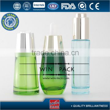 special type glass dropper bottle,tapered dropper bottle, green essential bottle