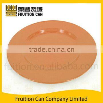 Round Fruit Food Tin Metal Serving Tray Display Plate