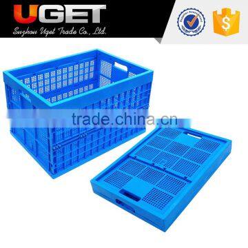 Acid and alkali resistance plastic foldable mesh crate for supermarket