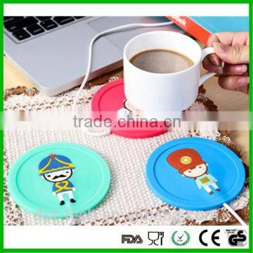 Mini usb heat silicone cartoon coaster coffee pad warmer coaster