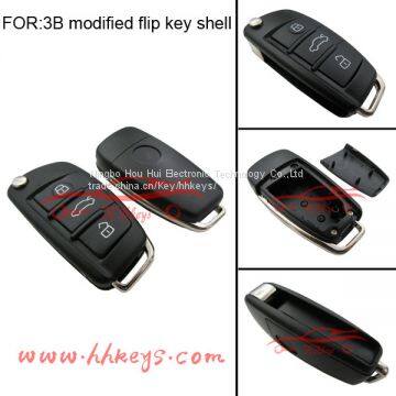 Audi 3 Button (Trunk Button)modified Remote Flip Key Case Shell photo-5
