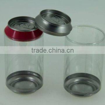 PVC window transparent tin can for gift display