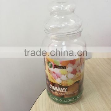 1600ML Wholesale OEM air freshness clear airtight plastic candy storage jar