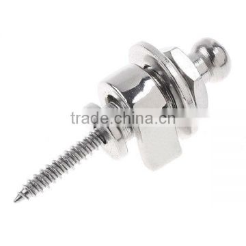 Silver Copper Round Head Strap Lock Pin Peg Straplock Skidproof For Guitar