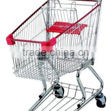 high shine chrome plated finish shopping cart