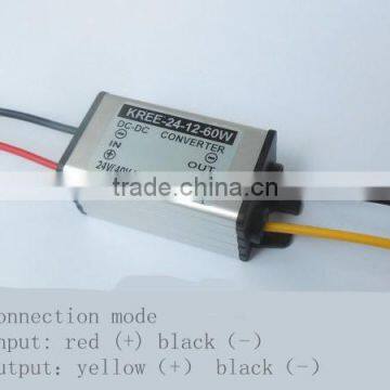 24V Turn 12V5A Monitor Power DC-DC Buck Converter Module 12V2A3A4A Car Power Transformer photo-2