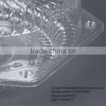 10" Hinged OPS Plastic Deep Pie Container, Plastic Clamshell Round Hinged Cake Container photo-5