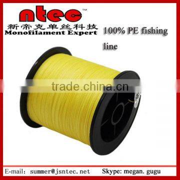 500M Braided lines yellow PE 4 braid fishing line wholesale