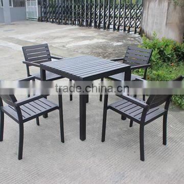 Elegant Modern Plastic Wood Dining Set photo-3