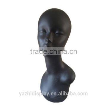 Wholesale matt black mannequin head for wig display