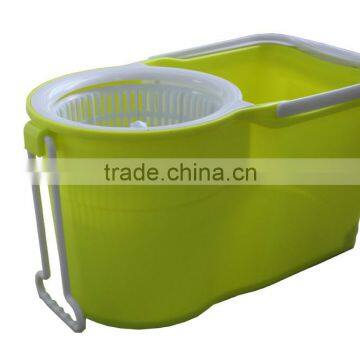 Magic Spin Microfiber Mop + Bucket 2 Heads Rotating 360 Easy Floor Mop Blue photo-2